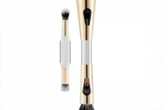 4-in-1 Dual-Ended Makeup Brush with Retractable Brush, Face & Eye Makeup Brush, Foundation Powder Blush Eyeshadow Brush, FLUX GLOBAL