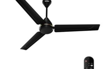 Crompton Energion Hyperboost 1200mm BLDC Ceiling Fan | Point Anywhere Remote Control | BEE 5 Star Rated Energy Efficient | Superior Air Delivery | 2 Year Brand Warranty | Matte Black