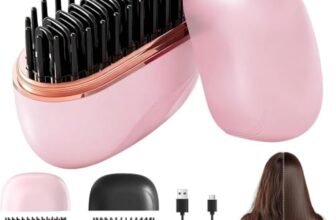 Wireless Portable Hair Straightener Comb Pink