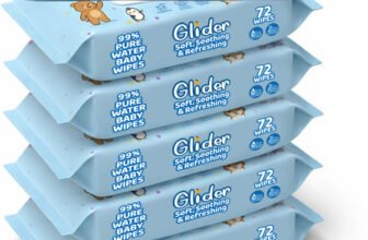GLIDER 99% Pure Water Baby Wipes with Lid | Skin Nourishing & Cleansing | Pack of 6(432 Wipes)