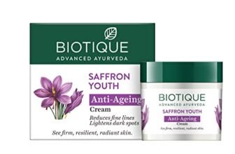 Biotique Bio Saffron Dew Youthful Moisturizer | Protects Skin Cells | Prevents Ageing and Retains Youthful Glow | 100% Botanical Extracts | Suitable for All Skin Types | 50g
