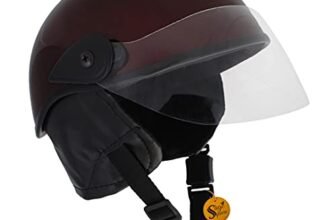 Sage Square Men’s and Women’s Multi-Purpose Half Face Helmet. (Small, Maroon Glossy) (Non-Motorized)