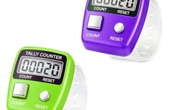 GLUN® Pack of 2 Finger Student Present Counting Device, 5-Digit Counting LCD Display, Ring Electronic Digital Finger Counter for Children Counter & Various Counting Use (Random Colour)