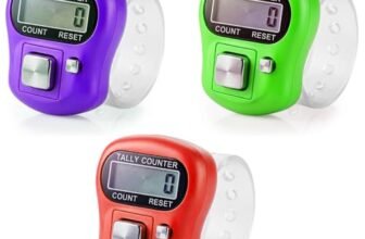 GLUN® Number Clicker Tally 5-Digit Counter Finger Ring Electronic Light Digital Counting Plastic Machine for Cricket Umpire and Various Counting Purpose Pack of 3 (Random Colour)