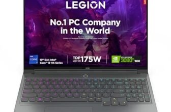 Lenovo Legion 7 Intel Core i9-12900HX 16″ (40.64cm) QHD IPS 165Hz 500Nits Gaming Laptop (32GB/1TB SSD/Win 11/Office 2021/NVIDIA RTX 3080Ti 16GB/Alexa/3 Month Game Pass/Storm Grey/2.53Kg), 82TD009KIN