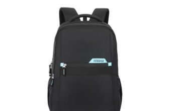 American Tourister Valex Neo Style 01 Laptop Backpack | Spacious Bag for Men & Women | 17” Laptop Compartment | 3.5 Compartments | Stylish Everyday Backpack | Jet Black | 1 Year Global Warranty