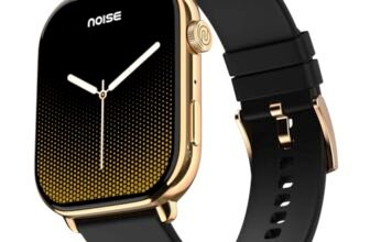 Noise Pulse 4 Max India’s 1st Ever AI Create Smart Watch, AI Search, 1.96″ AMOLED Display, Functional Crown, Premium Metallic Finish, BT Calling, 7 Menu Styles, Health Suiteᵀᴹ (Midnight Gold)