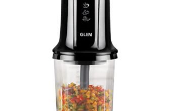 Glen Electric Mini Chopper, 500ml with Stainless Steel Blades, Egg Whisking Disc, Food-Grade Polycarbonate Bowls, Onion, Vegetable & Nut Chopper, SA4040BL