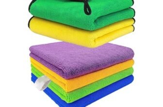 Warmfinity Microfibre Cloth Pack of 6 (4 Pcs 350 GSM & 2 Pcs 800 GSM) 40cm x 40cm Cloth Car Bike Cleaning, Polishing Towels Multipurpose Automotive Ultimate Cleaning Cloth