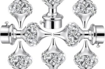 Ghazian Silver Curtain Knobs, Rod Rail Bracket Metal(Pack of 8)