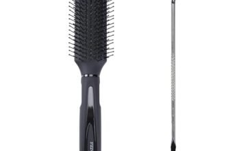 Midazzle Blackhead Remover and Black Silver Flat Hair Brush, Beauty Tool Set, 2 Pieces