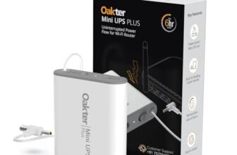Oakter Mini UPS Plus WiFi Router Broadband Modem | Backup Up to 6 Hours 3×2000 mAh 22.2 Wh| WiFi UPS Power Backup During Power Cuts | UPS Broadband Modem | Current Surge & Deep Discharge Protection