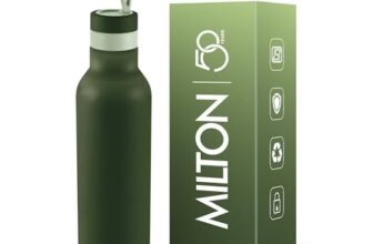 Milton New Smarty 900 thermosteel Water Bottle 730 ml, 24 Hr Hot and Cold I Leak Proof Lid, ISI Certified I Vacuum Insulated I for Office, Gym, School | Military Green