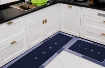 Kitchen Mat 2 Pcs Set | Anti Slip Floor Mat for Kitchen & Bathroom | Waterproof Rubber Mat for Floor | Comfortable Kitchen Mat for Sink, Door & Home Entrance (Blue Color)
