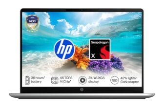 HP Omnibook 3, Snapdragon X Processor 45 Tops (16GB LPDDR5x,512GB SSD) 2K WUXGA, 14”/35.6cm, Win 11, M365*Office 24,Silver,1.42kg, hz0026QU/ hz0024QU, Lighter mini Charger, FHD IR Camera, AI Laptop