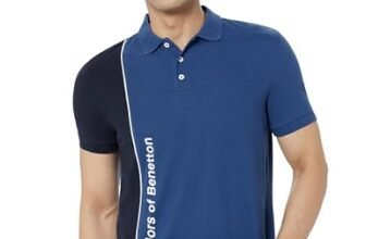 United Colors of Benetton Men’s Regular Fit Polo Shirt (23A3089J4038I_Bluish Teal