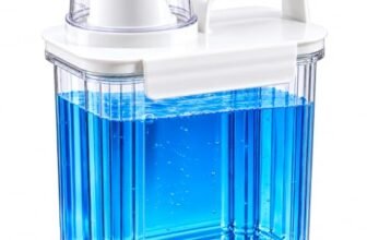 Liquid Detergent Dispenser 1100ML with Measuring Cup & Carry Handle, White