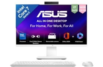 ASUS V470 (2026),i7-14th Gen,Intel Core 7 240H,16GB RAM (Upgradeable),512GB SSD,FHD,27″(68.5 cm),Win 11,M365 Basic(1Y),Office 24,White,7.07 Kg,V470VA-KWC7004WS,with Keyboard & Mouse,All in One PC
