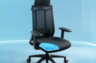 The Sleep Company SwivL Ergonomic Office Chair | Mesh Backrest with Dual Spring Loaded OmniSwivel Technology | SmartGRID® Technology Seat | Adjustable Headrest & Armrests | 135° Recline | Black