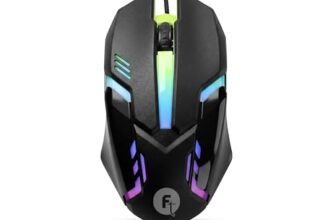 FRONTECH Wired USB Gaming Mouse | 1200 DPI | Rainbow RGB Lighting | 3 Function Buttons, Textured Grip | Ergonomic Design (MS-0111)