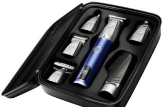 boAt Slazer K100 Pro 15-in-1 Full Body Grooming Kit with Hard Travel Case, Fast-Charge Trimmer, IPX6, 200-Min Runtime, 6 Magnetic Blades, Stainless Steel+Ceramic Blades, Travel Lock & Display (Blue)