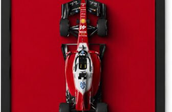 GreenNestEcom Formula Racing Red Car Wall Frame Digital Reprint 13 inch x 10 inch Painting(With Frame)