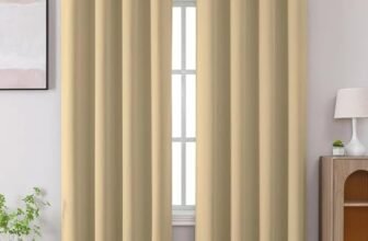 Cortina 80-90% Blackout Solid Door Curtains 7 Feet Set of 2 – Thermal Insulated | Curtain for Living Room | Drapes for Bedroom | (7 Feet, Beige)
