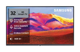 Samsung 80 cm (32 inch) HD Ready LED Smart Tizen TV 2026 Edition with Voice Assistance Remote Control 150+ Free Channels HDR 10+ Support PurColor Samsung Knox Security Object Tracking Sound Lite Adaptive Sound Q-Symphony(UA32H4600FUXXL)