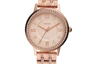 Fossil Gwen Analogue Women’s Watch (Gold Dial Womens Standard Colored)-Es4879 Gold Plated, Gold Strap – Gold-Plated