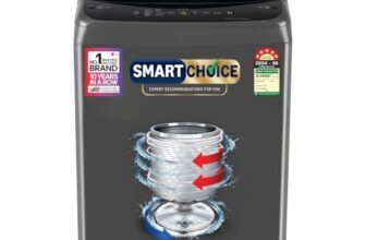 LG 7 Kg 5 Star Smart Inverter Technology Fully Automatic Top Load Washing Machine (T70VBMB1Z, Auto Prewash, Turbodrum, Stainless Steel drum, LED Display, Smart Diagnosis Middle Black)