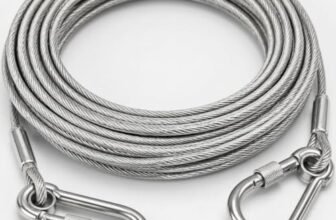 10 Meter Stainless Steel Clothesline Rope with Carabiner Hooks