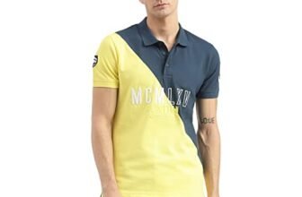 United Colors of Benetton Embroidered Half-and-Half Polo T-Shirt (Size: 2XL)-23P3089J3420I901