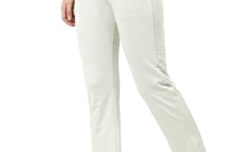 Pinkmint Women’s Cotton Track Pants with Both Side Pockets | Elastic Waist & Drawstring | Regular Fit | Lounge, Gym & Casual Wear Off White