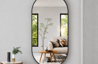 LUPPRA 12 X 18 Inches Frameless Decorative Capsule Wall Mount Mirror Bathroom Mirror(Semi Curved Finish : Polished)