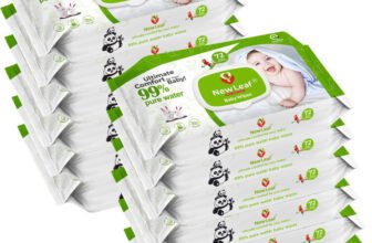 Newleaf Premium Baby Wipes | 99% Pure Water, Aloe Vera & Glycerine with Lid, Pack of 12(864 Wipes)