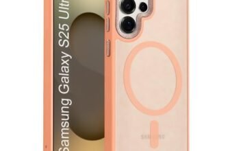 SNAPWAVE Samsung S25 Ultra Case | Magnetic Matte Design | Shockproof Slim Fit | Ring Camera Protection | MagSafe Compatible | Premium Crystal Hard Samsung S25 Ultra Cover [Pink]