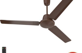 Orient Electric Ujala Swift with 3 Year Warranty BLDC Motor with Remote, Energy Saving, High Air Delivery, Ultra High Speed 1200 mm Ceiling Fan(5 Star | Clay Brown | Pack of 1)