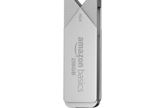 Amazon Basics 256GB USB 3.0 Flash Drive | 80+ Mbps Read Speed | Dual Interface Type-C & USB | High-Speed Data Transfer (Metal)