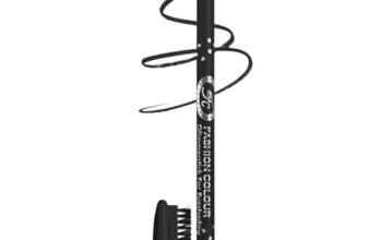 FASHION COLOUR Glimmerstick for Eyebrow | Built-in Brush to Perfectly Shape the Brows | Smudge-proof and Long-Lasting | Natural Colour | Eyebrow Definer | Eyebrow Enhancer for Women | (BLACK, 1.3g)