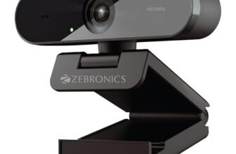 Zebronics FHD USB Webcam, 30FPS, 2P2G Lens, 2.0MP CMOS Sensor, Auto-White Balance, Auto-Exposure, Privacy Shutter, Built-in Mic, for Teams, FaceTime, PC/Laptop (Live Pro)