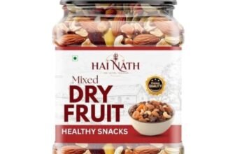 HAI NATH Premium Mix Dry Fruits 500gm |Mixed Almonds, Cashews, Pistachios, Raisins, Apricots, Black Raisins | Assorted Crunchy Trail Mix for Snacking & Gifting