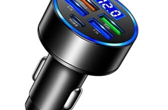 amiciAuto Car Charger, Universal 5-Port QC 3.0 Car Fast Charger