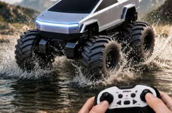 GRAPHENE 1:18 Scale 4WD Amphibious Remote Control Drift Car Waterproof RC Monster Truck 360° Stunt Rotation 2.4GHz Rechargeable Off-Road Rock Crawler LED Lights All Terrain Cyber Truck for Boys Girls