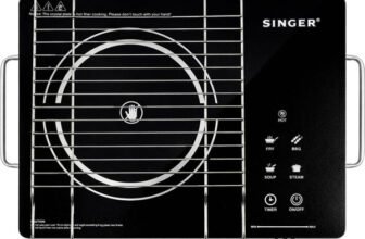 SINGER 2200 W Infrared Cooktop Touch Panel(Black, Venus Pro Zero Flame 3-Hour Timer Grill Set Included)