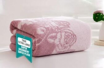MAXOSHINE Extra Large Size Towels for Bath-Super Soft Jumbo Bath Towels with Hanging Loop-Highly Absorbent Quick Drying Bathing Towel for Men & Women-90×170 cm