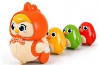 Toy Chicken with Little Chickens Pull Along Animal Toy Multicolor 4 Count
