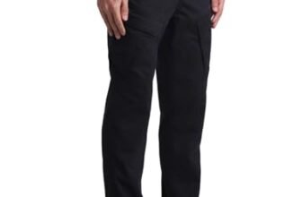 Jack & Jones Men Solid Cotton Blend Regular Fit Mid Rise Stretchable Black Cargo Pants
