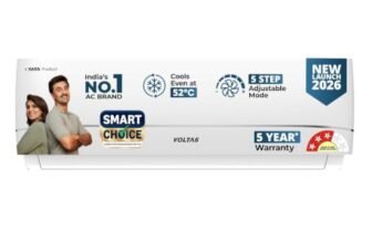 Voltas Smart Choice 1.5 ton 3 star, New star rated, Inverter Split AC(Copper, Convertible 5in1 Cooling Mode, 2-Way AirSwing, Anti-dust Filter with Anti Microbial Coating, 183INV CAV,2026 Model,White)