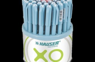 HAUSER XO 0.6 mm Tumbler | Sleek Body & Minimalistic Design | Smooth Writing Ball Pen(Pack of 50, Ink Color – Blue, Black & Red)