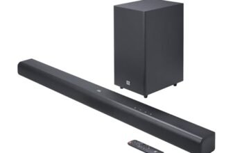 JBL Cinema SB590 Deep Bass, Dolby Atmos Soundbar with Wireless Subwoofer for Extra Deep Bass, 3.1 Channel, Center channel for superior voice clarity, HDMI eARC, Bluetooth & Optical Connectivity (440W)